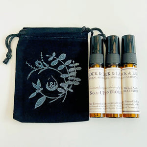 Trio of 5ml Atomisers- perfect way to find your favourite Lock & Latch aromatherapy blend