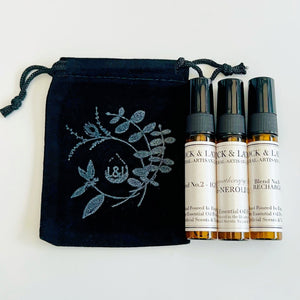 Trio of 5ml Atomisers- perfect way to find your favourite Lock & Latch aromatherapy blend