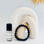 Anxiety Relief Real Volcanic Lava Bracelet with NOW 10ml of pure essential oil in a choice of 4 blends (stretchy band)